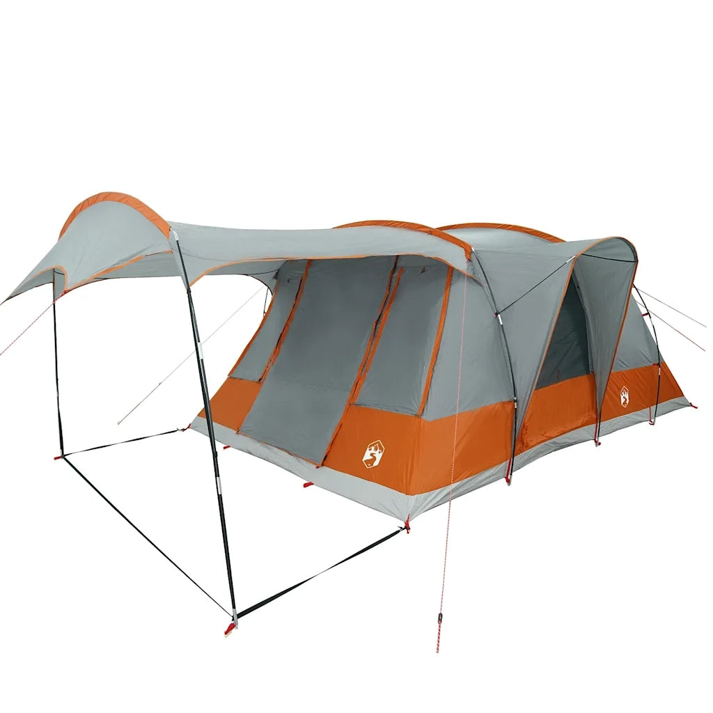 vidaXL Tenda da Campeggio a Tunnel per 5 Persone Grigio e Arancione