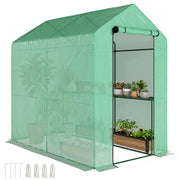 Serra da giardino 2 ripiani ¨C zephmum ¨C verde, acciaio, 186x120x190cm