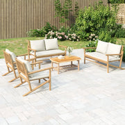 Set Salotto da Giardino 5pz con Cuscini Bianco Crema in BambÃ¹cod mxl 124316
