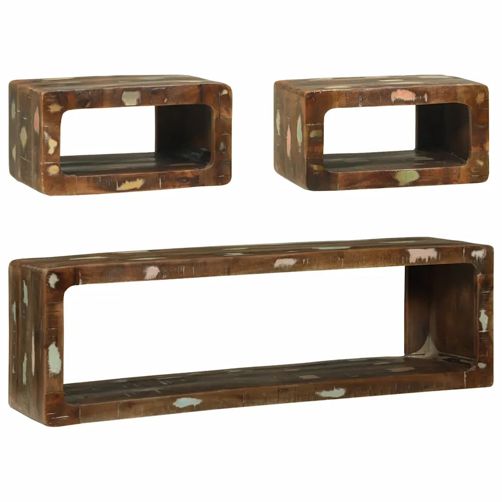 Set mobile TV 3 pcs Multicolore Legno massello di recupero 4104540