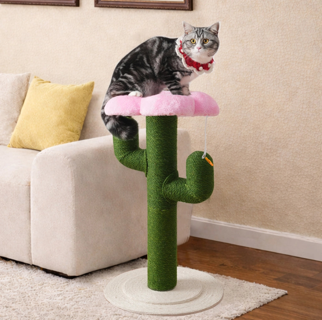 Tiragraffi a cactus verde 90 cm con sisal e sistema antiribaltamento