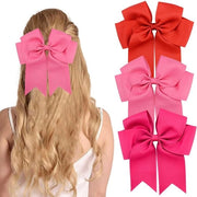 Accessori per capelli per ragazze - Set di 3 clip per capelli in seta - Colori rossa rosa rosa