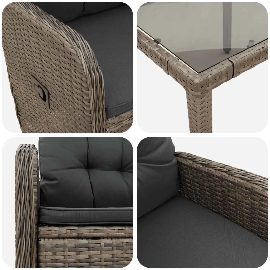 Set da pranzo per esterni 3 pcs Grigio chiaro e grigio scuro 3422326
