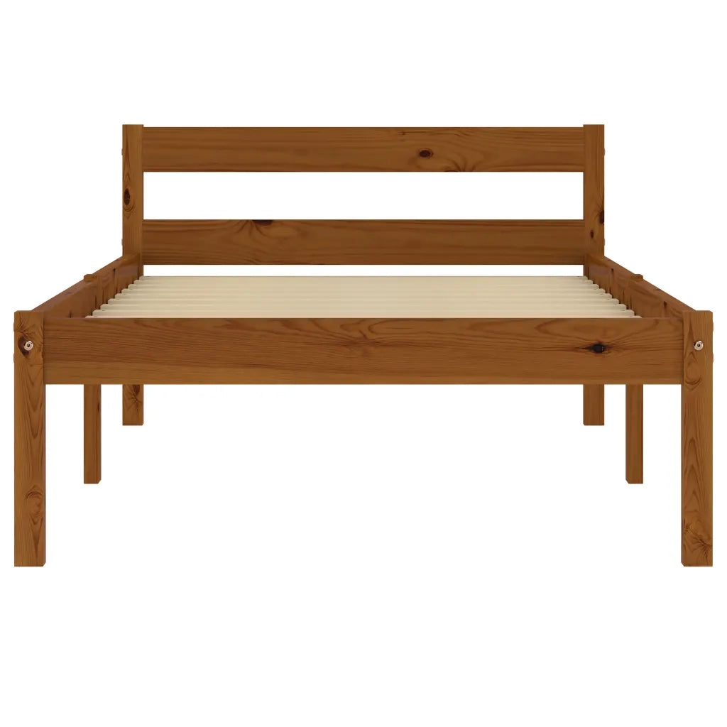 Giroletto senza Materasso Ambrato Legno Massello Pino 90x200 cm 283208