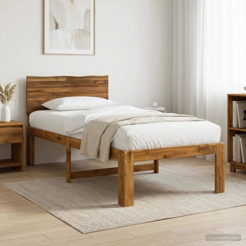 Letto Singolo con Testiera ROSTOCK Naturale 75 x 190 cm 903438