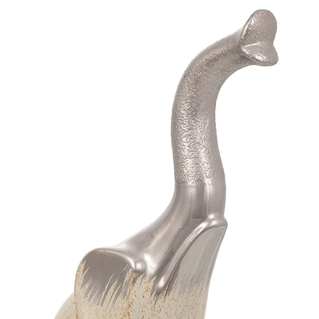 Elefante decoro ceramica argento 17x8x35,5h