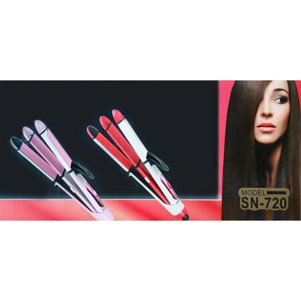 Trade Shop - Piastra Per Capelli Professionale Effetto Ricci Onde Ceramica Max 220° Sn 720 -