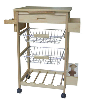 Carrello da Cucina in Legno Tosini KT0023B con Accessori