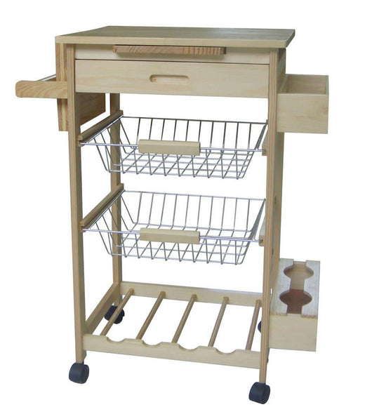 Carrello da Cucina in Legno Tosini KT0023B con Accessori