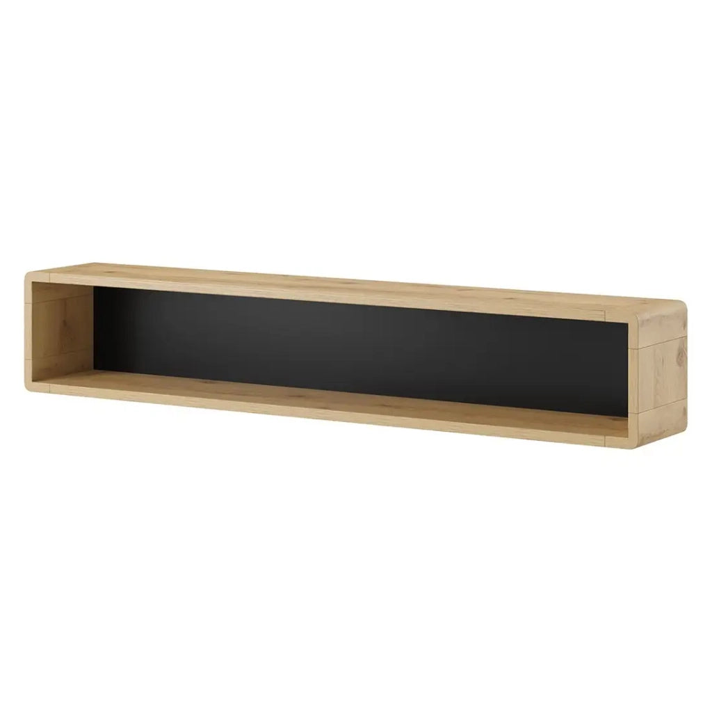 Scaffale a muro VILLA – 150 cm colore quercia e nero