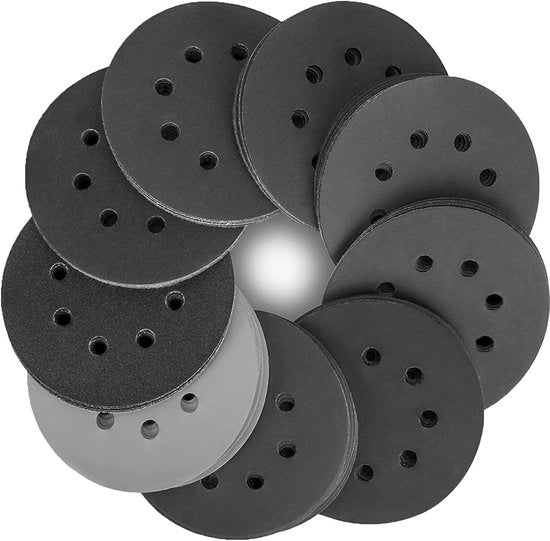 Disci orbitali per schiumare - Silicato di carbide di silicio - 80 pezzi - 125mm - Diversi diametri di grana - Adatti per schiumare superfici metalliche e...