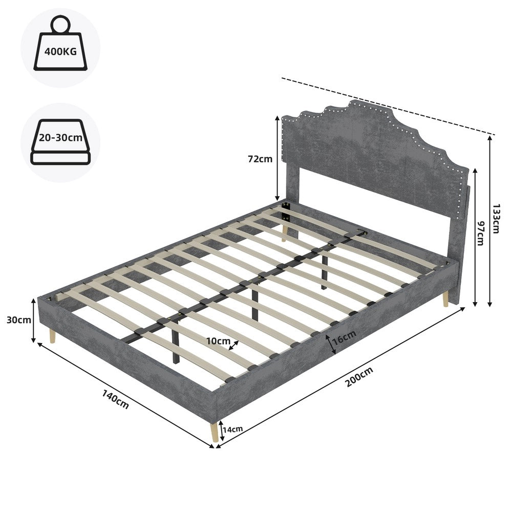 Letto Contenitore Imbottito ¨C Xylo ¨C Grigio 140x200