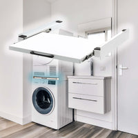 Kit sovrapposizione lavatrice asciugatrice max 150 kg con ripiano estraibile