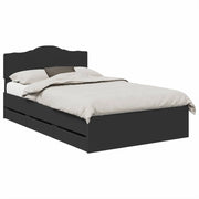 Letto matrimoniale | Letto per adulti | Struttura del letto Nero 120 x 190 cm Legno Ingegnerizzato
