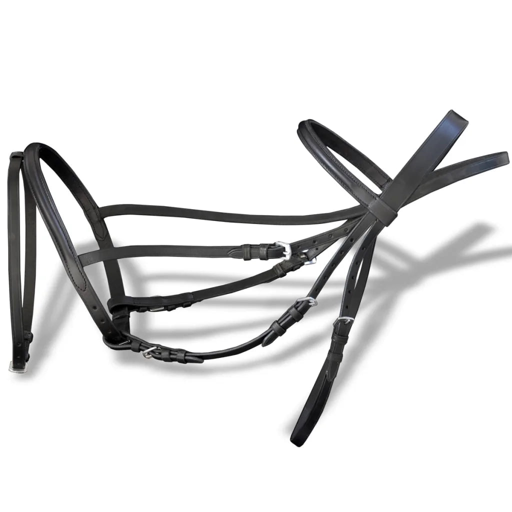 Briglie in pelle con redini e morso nero per cavallino puledro CFW5309855