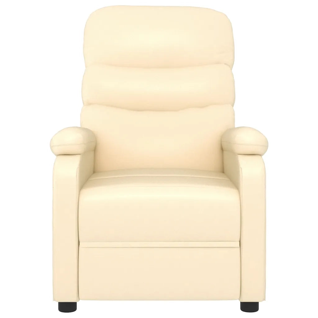 Poltrona Reclinabile Crema in Similpelle 342687