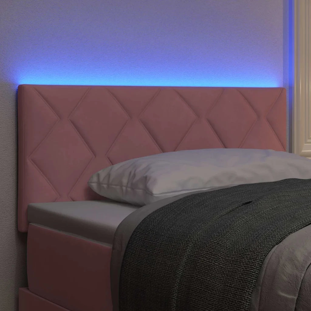 Testiera LED Rosa 90 cm Pelle Sintetica 3338199