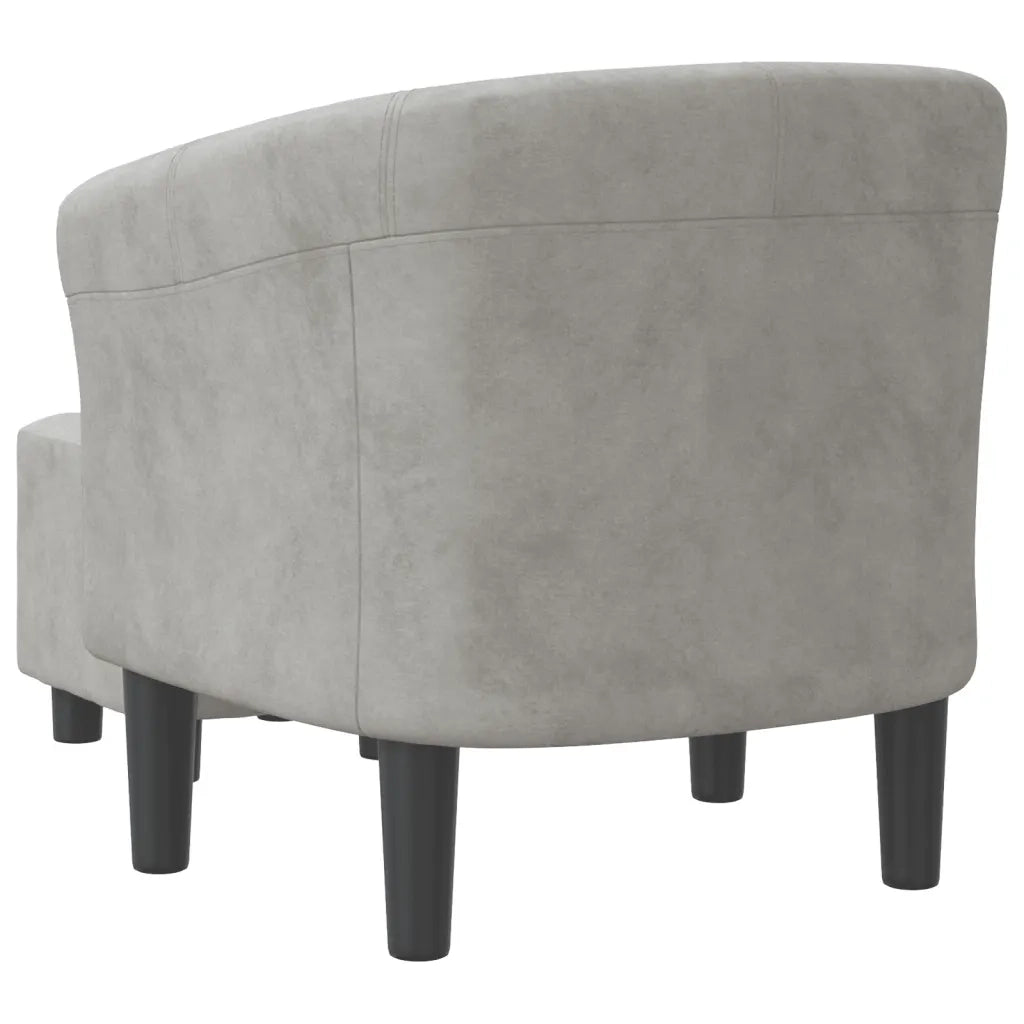 Poltrona Cabriolet con Poggiapiedi Grigio Chiaro in Velluto 356449