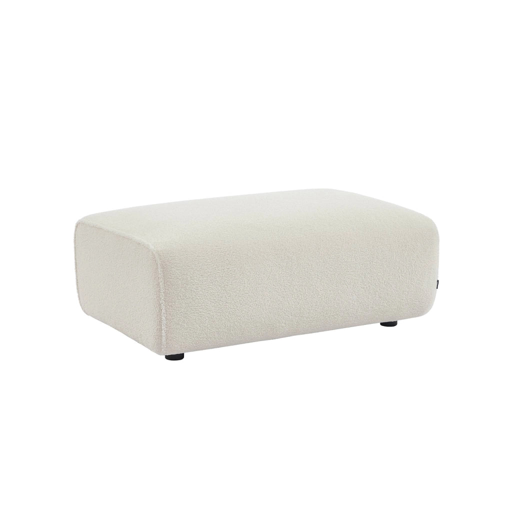 Poggiapiedi per divano wallas bouclé, 3 posti , crema