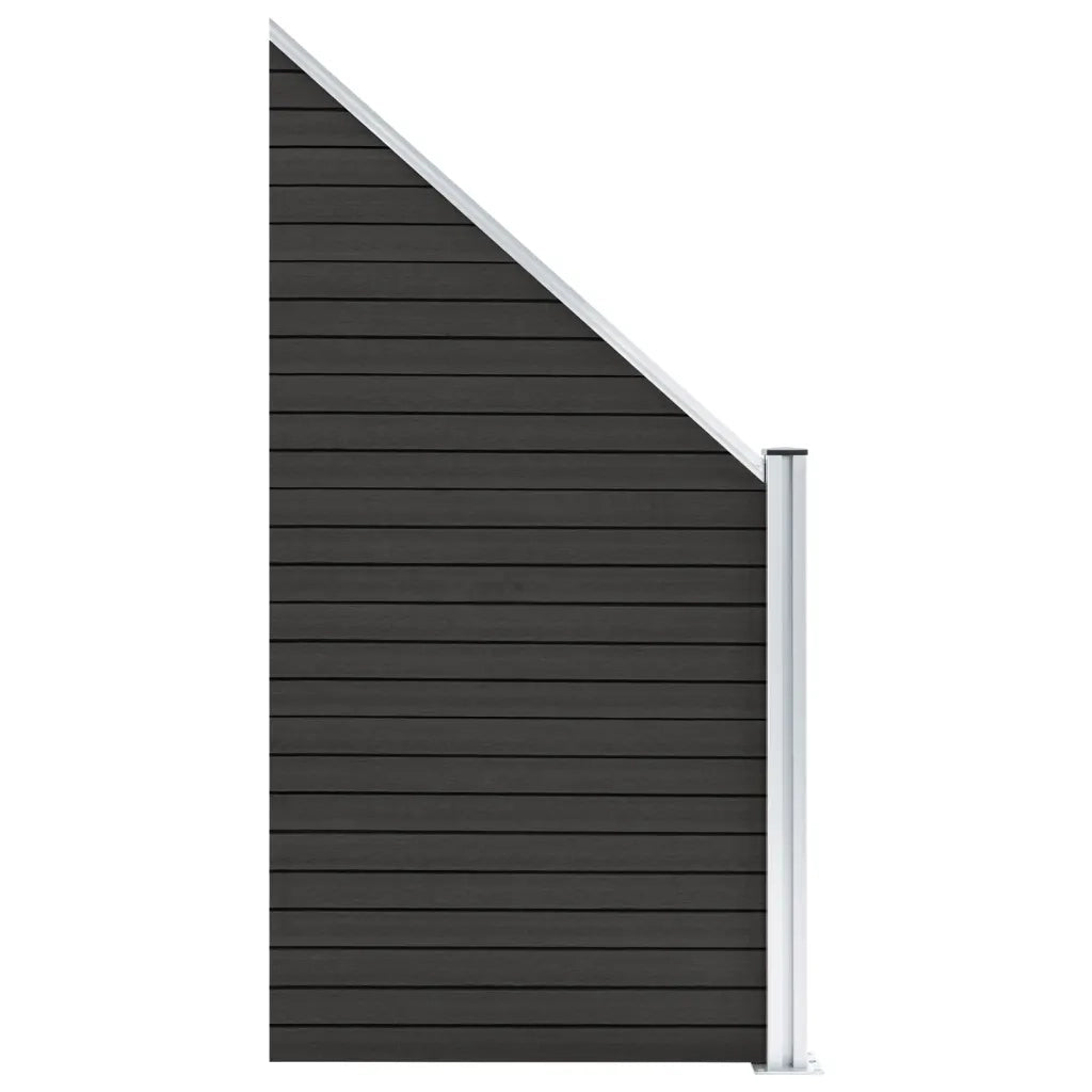 Pannello di recinzione | Recinzione da Giardino in WPC 95x(105-180) cm Grigio