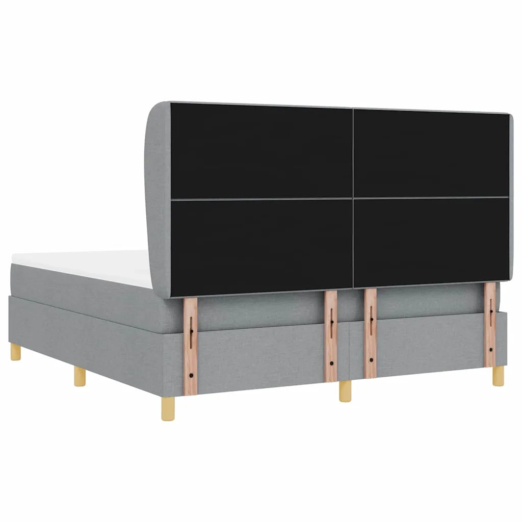 Letto a molle con materasso Grigio chiaro 200 x 180 cm Tessuto 3340767