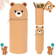Etui in silicone, 2-in-1 contenitore per animali, etui kawaii, contenitore con cerniera, etui a cartoni, contenitore, per scuola, ufficio, regalo per studenti
