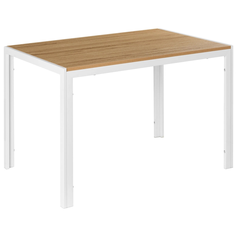 Tavolo da pranzo moderno in MDF e metallo 120 x 70 cm Mobili per il soggiorno Marrone chiaro e bianco