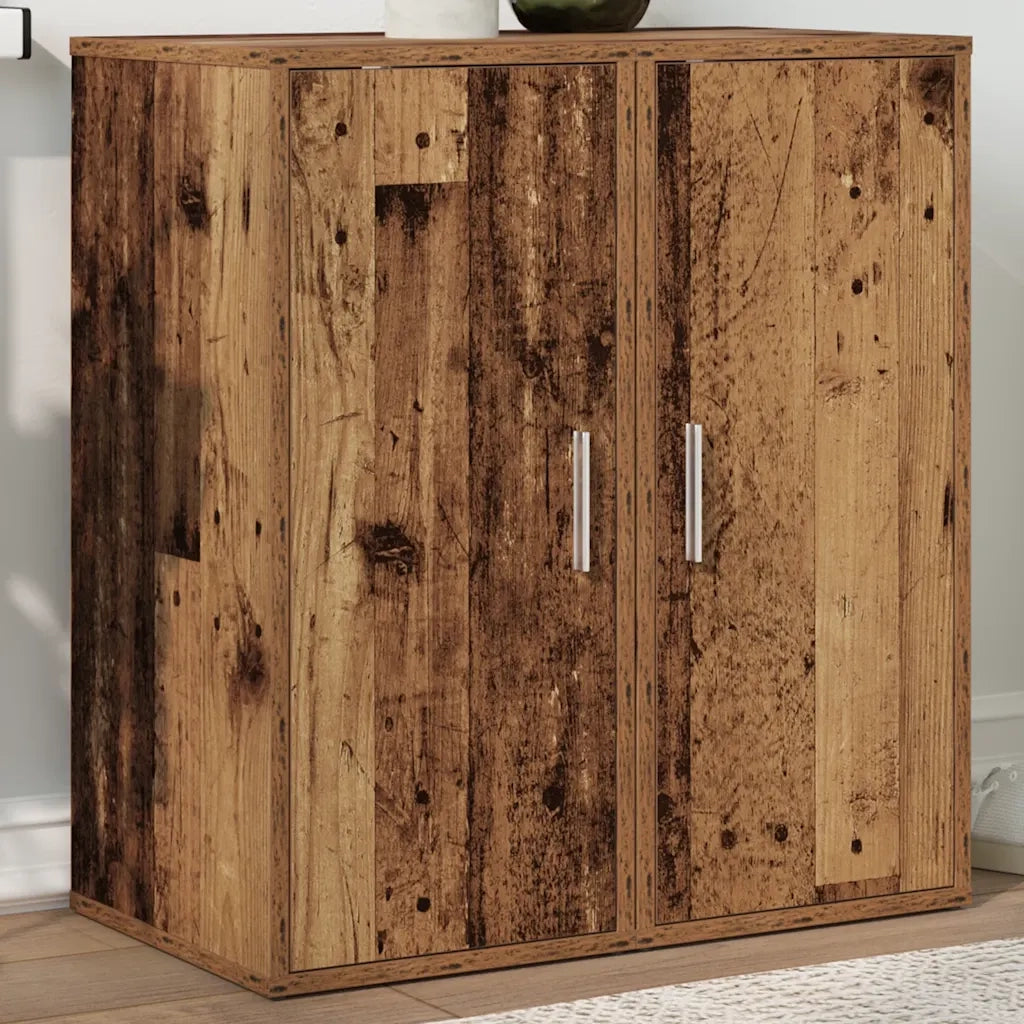 vidaXL Scarpiere 2 pz Legno Antico 32x35x70 cm in Legno Multistrato