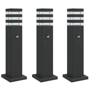 Lampade Terra per Esterni con Sensori 3 pz Nere 50cm Alluminio CFW9879031