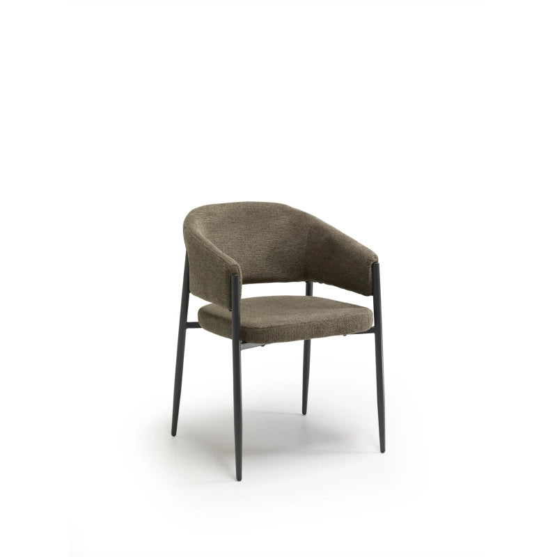 Sedia in tessuto easy-clean Gambe in metallo verniciato Maya 59.5cm X 54cm H 78.5cm Stones