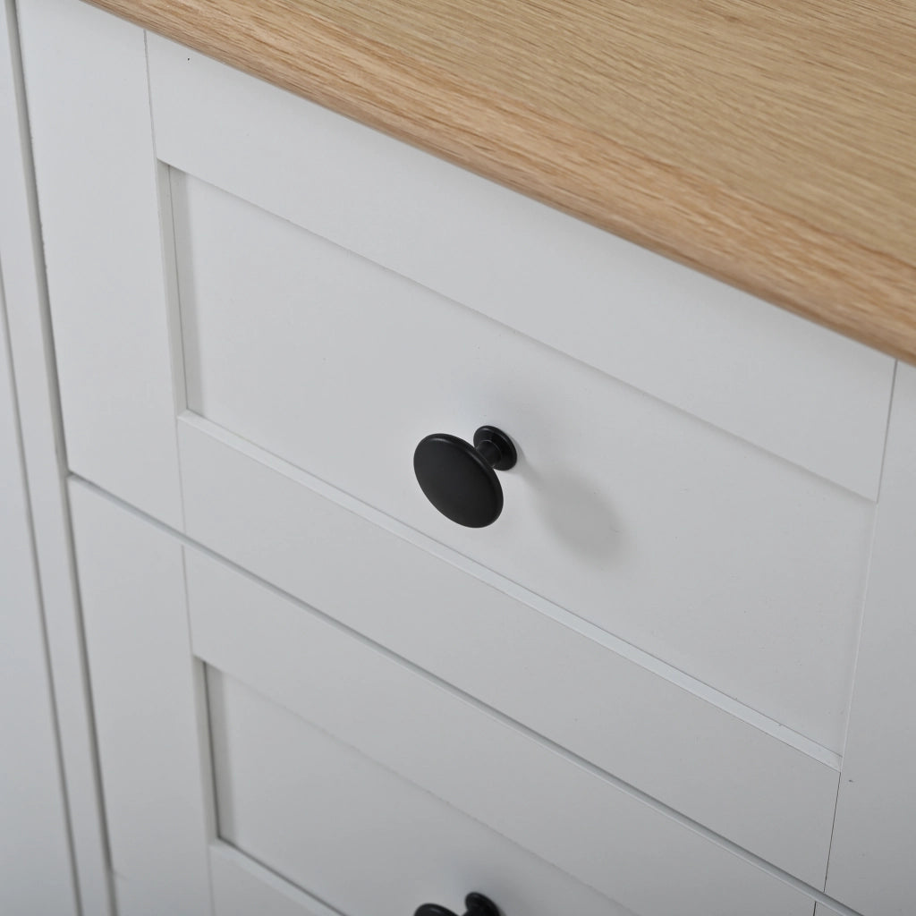 Credenza con 2 ante in acrilico; 6 cassetti e LED - per soggiorno - in MDF - 150 x 40 x 75 cm