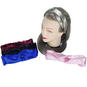 Trade Shop - Fascia Capelli Elastica 2 Pezzi Fasce Effetto Velluto Annodata Fermacapelli -