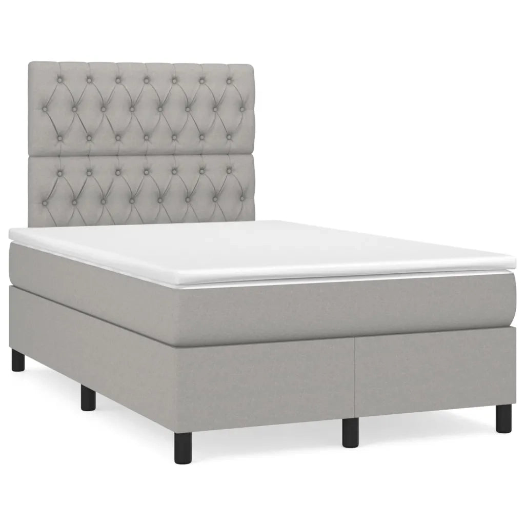 Giroletto a Molle con Materasso Grigio Chiaro 120x200cm Tessutocod mxl 75724