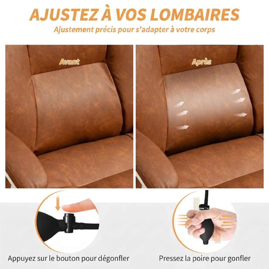 Sedia da ufficio ergonomica ¨C Minimal ¨C marrone, imbottita, schienale regolabile