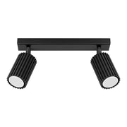 Plafoniera nera moderna 30cm 2 spot GU10 Pure Lume
