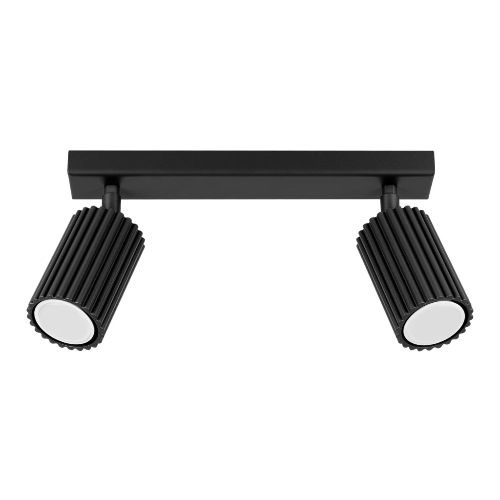 Plafoniera nera moderna 30cm 2 spot GU10 Pure Lume