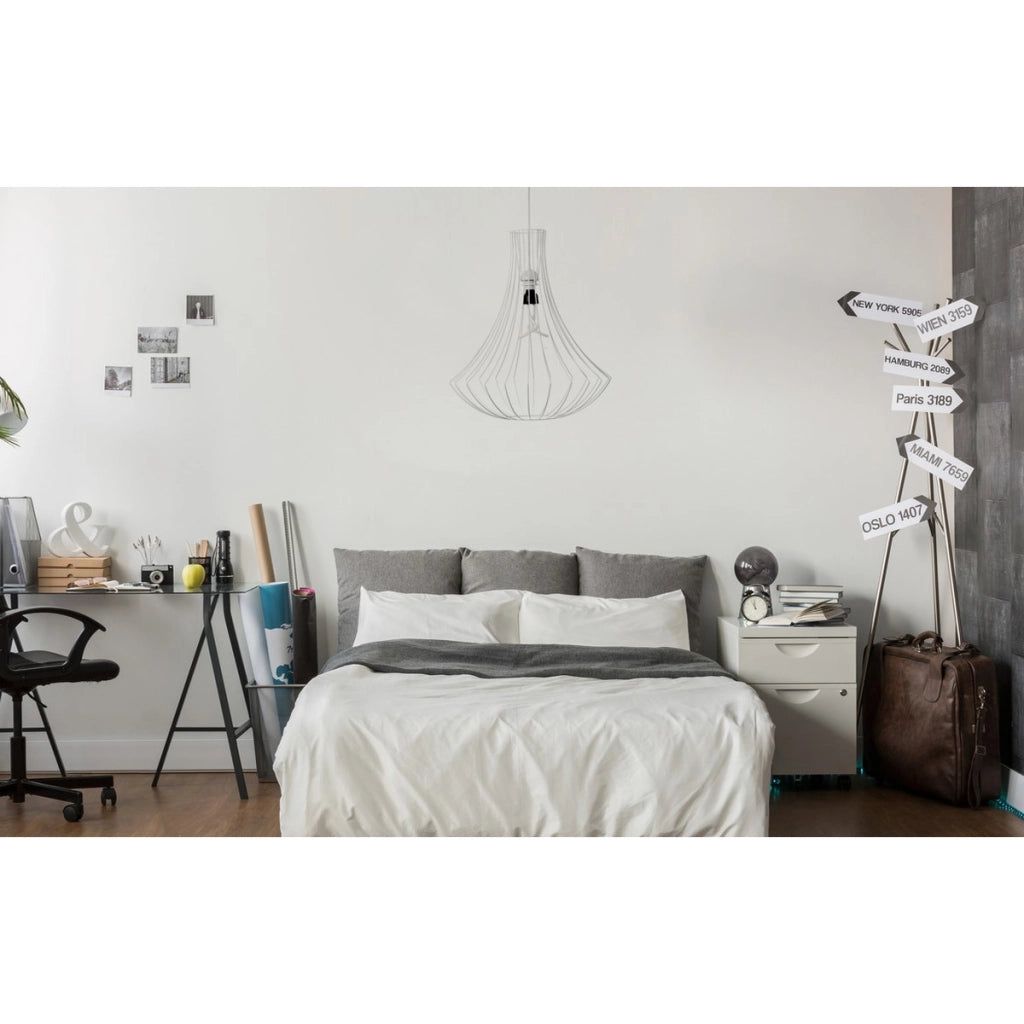 Lampada a sospensione Chiara in metallo bianco