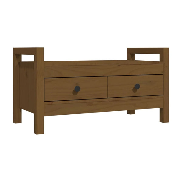 Panca da ingresso 80 x 40 x 43 cm in legno massello di pino marrone 02_0010798