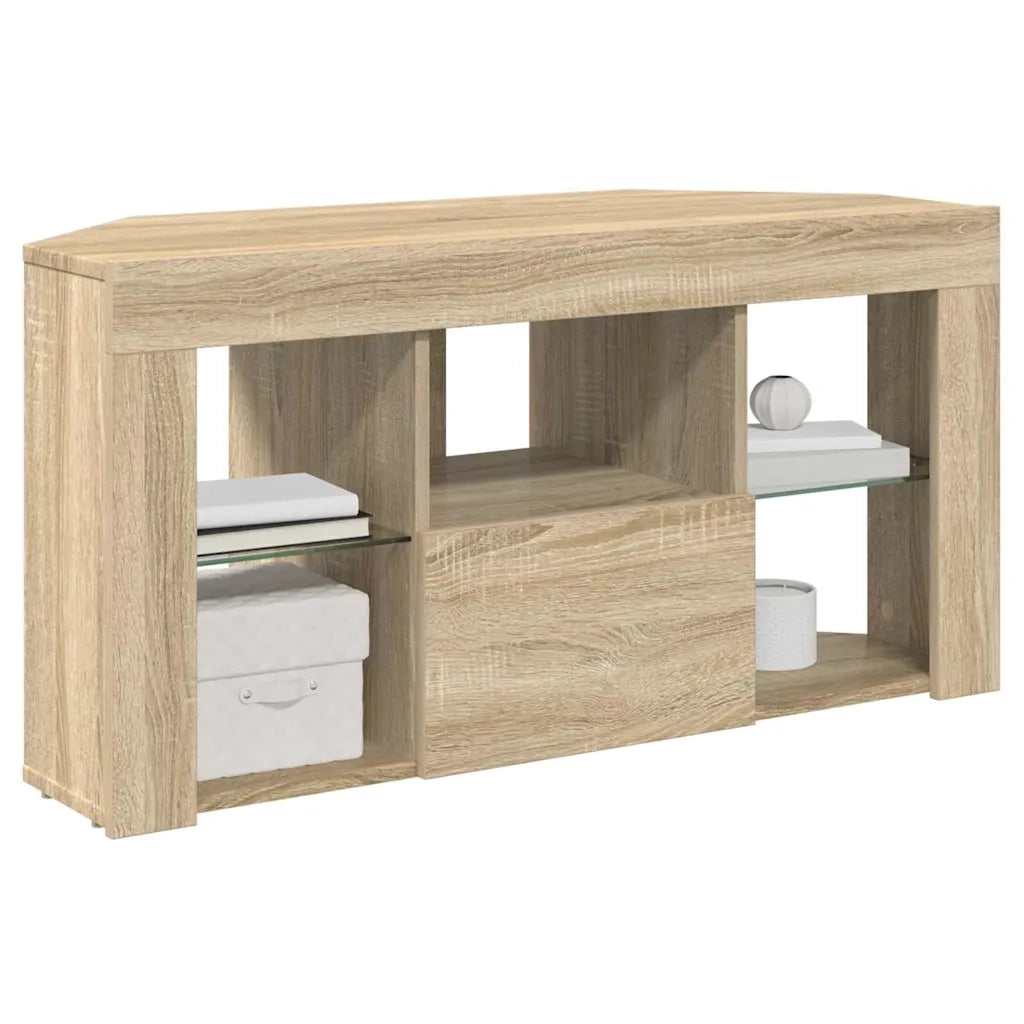 Mobile TV LED Angolare Rovere Sonoma 100 x 40 x 50 cm 889797