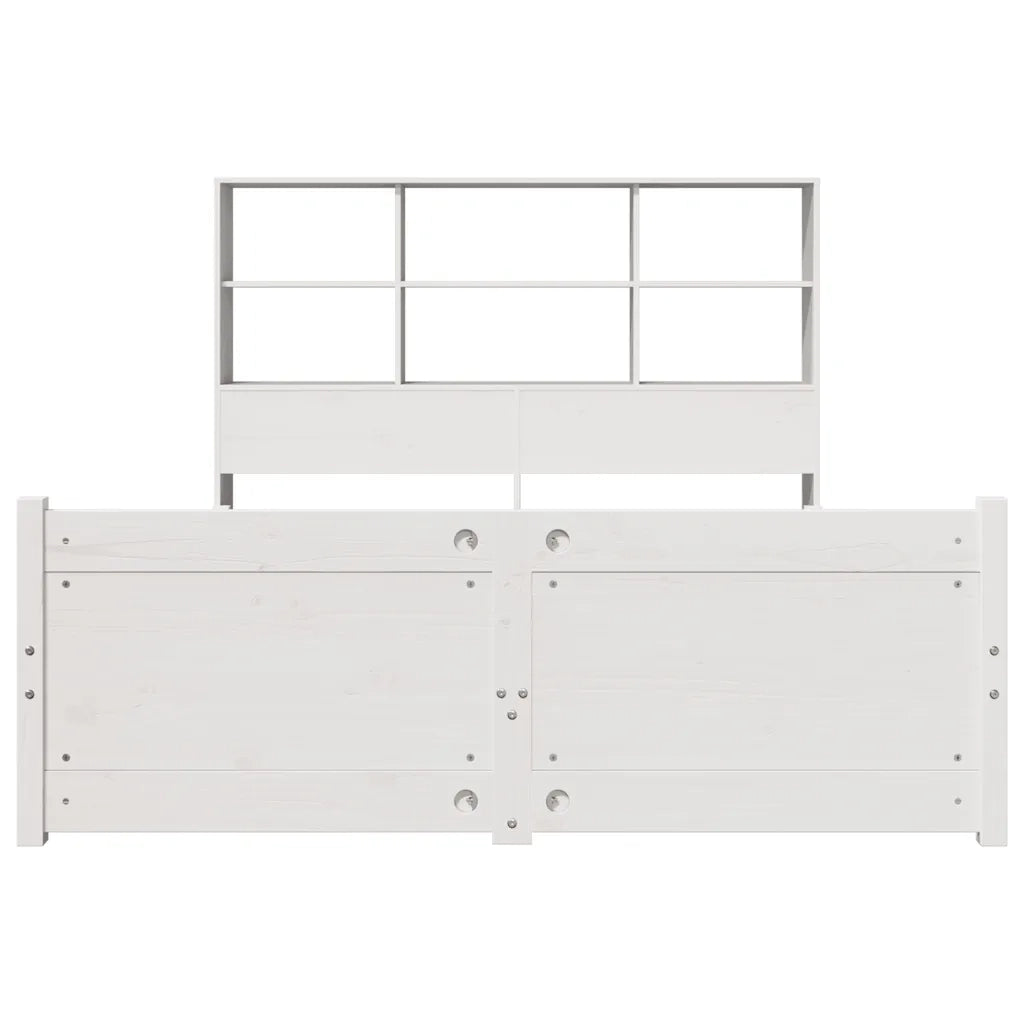 Letto Libreria senza Materasso Bianco 160x200 cm Legno di Pino 3322476