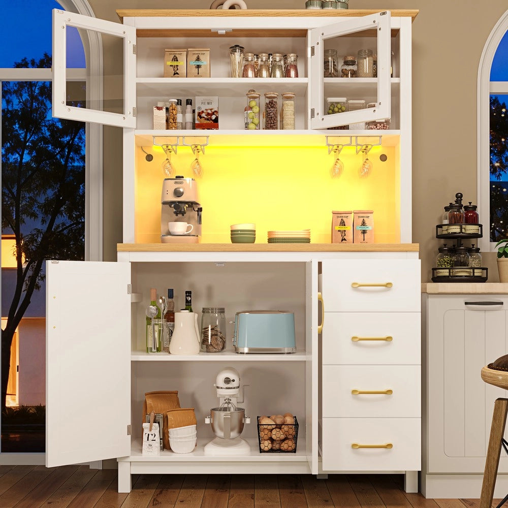 Mobile Buffet con LED ¨C Xylo ¨C Verde/Nero/Bianco, 4 Ante, 105.5x40x180cm