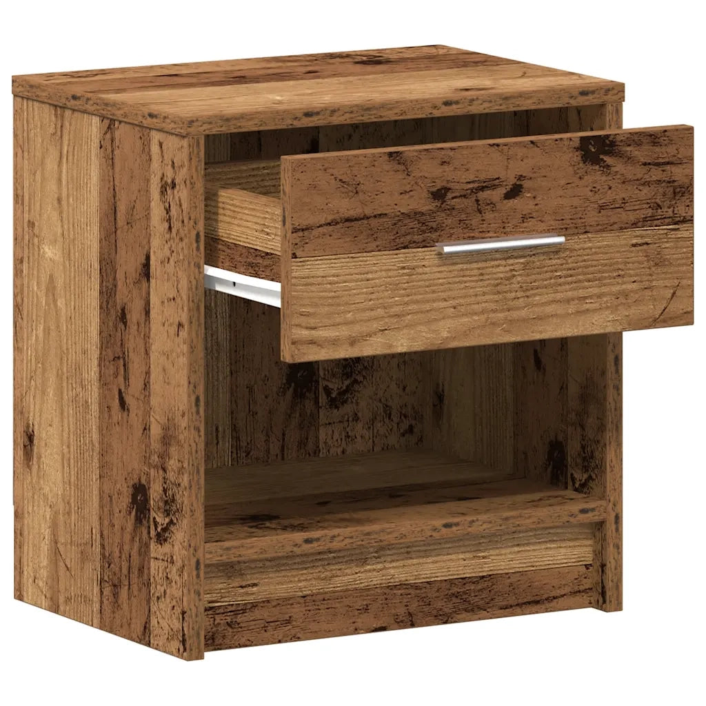 Comodino | Armadio da Notte | Mobiletto da notte con Cassetto Legno Antico 39x28x41 cm