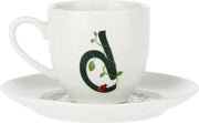 Tazza da caffè con coperchio lettera 'B' 3 Oz - Porcellana Solotua - scatola regalo