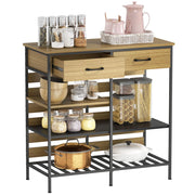Credenza ¨C zephmum ¨C legno naturale e nero, 90x40x91 cm