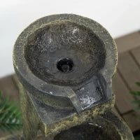 Fontana da gGardino d'Ornamento Zen con Portata Regolabile, Pompa ad Immersione Inclusa, 25L x 24l x 60H cm, Resina, Nero