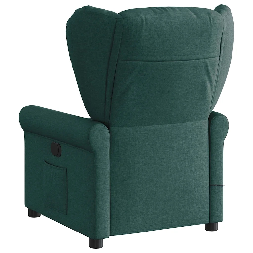 Divano Sedia-Poltrona Massaggiante Reclinabile Verde Scuro in Tessuto 179703
