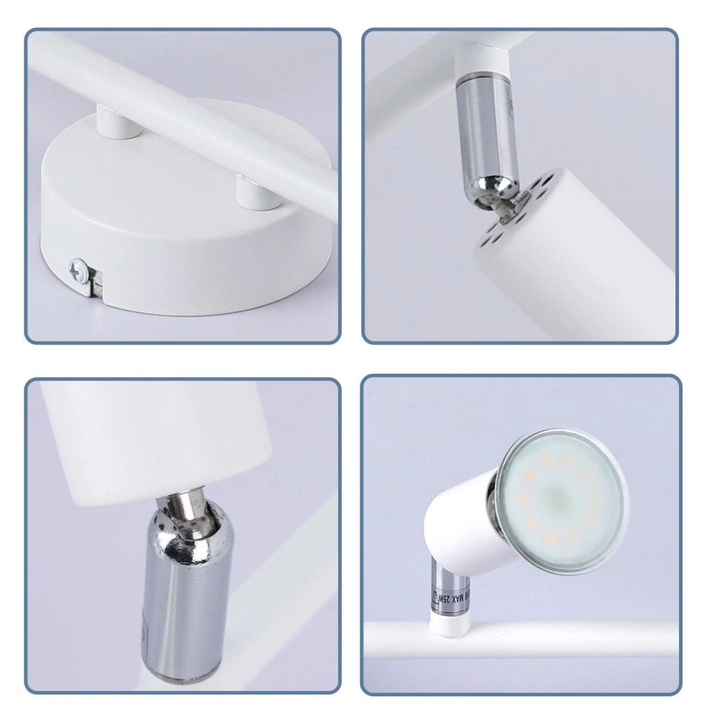 ZMH Faretto da soffitto bianchi orientabili 330° moderni GU10 per camera letto soggiorno interno