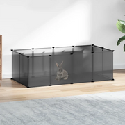 Gabbia per Piccoli Animali Nera 144x74x46,5 cm in PP e Acciaio cod mxl 53656