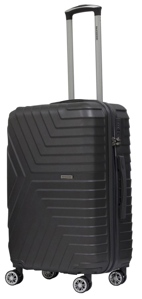 Set 3 Valigie Trolley Rigide in ABS 4 Ruote TSA Ravizzoni Calipso Grigie