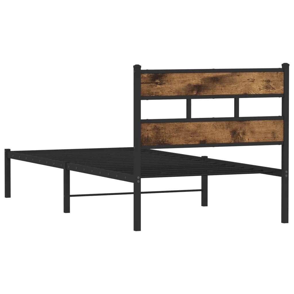 Giroletto senza Materasso in Metallo-Struttura Letto Rovere Fumo 100x200 cm 971814